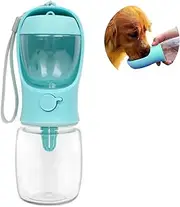 EZONEDEAL 350 ml Dog Water Bottle for Walking Hiking Camping Beach Outdoor Travel Lead Leash Accessory Puppy Dogs Pets Drink Alternative to Pet Collapsible Bowl Small (Blue)