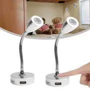 2x Touch Switch USB LED Spot Reading Light Camper Caravan Boat Interior Lamp 12V
