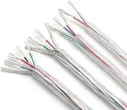 1/5m Transparent Power Cord 28/26/24/22/20/18/16AWG PVC Insulated tinned Copper Cable 2 3 4 5 core LED Light Electronic Wire(4 Cores,1 Meter_16AWG)
