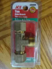 Ace 3/8" x 3/8" x 1/4" Brass Male NPT Center Branch Compression Tee Pipe Fitting