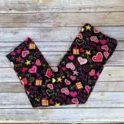 Love Hearts Valentine's Day I Love You Women's CAPRI Leggings TC Plus Size 10-18