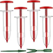 Mini Seed Planter 4PCS Seed Dispenser for Small Seeds Manual Handhold Seed Sower for Tiny Seeds with Dibber and Transplanter Reusable Plastic Gardening Tools