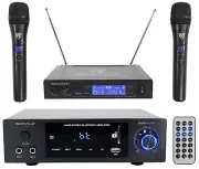 Rockville BLUAMP 150 Home Stereo Bluetooth Amplifier w/Optical/RCA+Wireless Mic