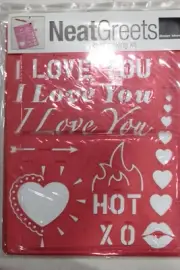 "NeatGreets" Card Making Kit Love Template Makes 4 Cards Valentines