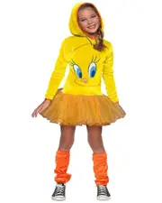 Looney Tunes Tweety Bird Hooded Dress Girls Costume
