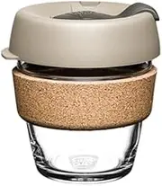 KeepCup Brew Cork - Reusable Coffee Cup Tempered Glass and Natural Cork, Extra Small 6oz/177ml - Filter