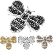 Gatuida 4pcs Bee Rhinestone Iron Patches Stylish Glitter Patches for Clothes Shoes Bags Easy Application Durable Design for DIY Decoration