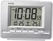 Seiko Alarm Clock with Thermometer NR535W Silver From Japan