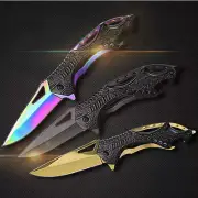 outdoors Rainbow Titanium blade folding knife hunting knife pocket knife Camping