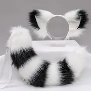 Plush Animal Ears Headdress Carnival Cosplay Tail Accessories Hand-made Fox Ears Headband Fox Tail Suit