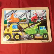 New Melissa & Doug Construction Site Tray Puzzle 12 piece Fresh Start