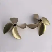 ZIVAYE 6717 4 Blades Copper Propeller RC Racing O Boat Rc Gasoline Boat Positive/Reverse Half Submerged Propeller CW CCW Boat Engine Propeller(Positive)