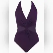 New! MiracleSuit wrapture Purple One-Piece shapewear Swimsuit 20499