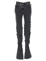 [Mcqueen] Mcqueen-Asymmetric Closure Jeans Nero-Donna 25 Black