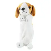 2PC Kawaii Cartoon Plush Dog Pencil Case Cute Animal Pen Bag Box Kids School Supplies Stationery(Labrador white yellow)