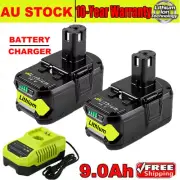 2X 9.0Ah 18V Lithium Replace Battery For RYOBI P108 ONE+ PLUS P104 P107/ Charger