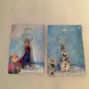 (2) Disney Frozen Figure Keychains Olaf, Anna New in Package