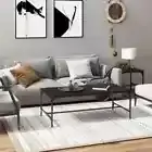 Wooden Coffee Table Black 80x50x35cm Modern Sofa Lounge Side Lamp Storage