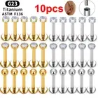 10pcs G23 Titanium Labret Piercing Lip Ring 16G Internal Thread Nose Stud Earrin