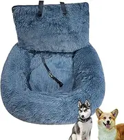 Pelzbarn Car Seat, Pelzbarn Car Seat Dog Bed with Safety Straps, asy to Clean, Protects Seats from Dirt, Hair & Scratches, Furry Safety Seats for Small & Medium & Large Dogs (Blue,Large)