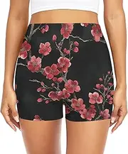 [GuoChe] Swimwear Bathing Suit Bathing Suit Shorts Swimwear Boyshorts for Girls Women Red Plum Blossom Pattern