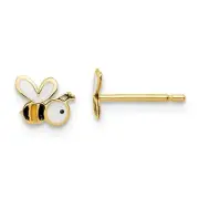 14k 14kt Yellow Gold Madi K Enamel Bumble Bee Post Earrings