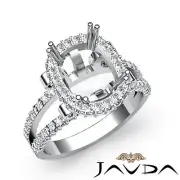 Split Shank Diamond Engagement Ring Platinum Pre-Set Cushion Semi Mount 1.53 Ctw