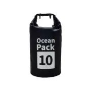 Black 10L Waterproof Dry Bag - PVC Mesh Rafting