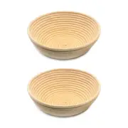 2PK Brunswick Bakers Round Rattan 23cm Bread Banneton Basket Sourdough Basket