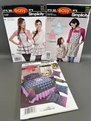Simplicity Sewing Patterns lot of 3 Uncut Apron's Bedroom Accessories