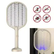 3000V 2 In 1 Mosquito Swatter Electric Flies Insect Killer Bug Zapper USB Racket