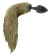 Brown Fox Tail Stainless Steel Anal Butt Plug Pet Play Bdsm fur,silicone,stainle
