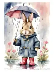 A4 WET HARE DECOUPAGE RICE PAPER DC306