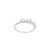 Teo Ring in Sterling Silver with CZ Stone & Shiny Finish - Elegant Jewellery in Australia
