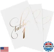 Bliss Collections Table Numbers, Rose Gold Foil, Double-Sided Cards Plus Head