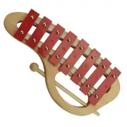 New Drumfire Diatonic Metallophone with Beater Hand Percussion Xylophone Toy Red