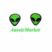 2 x alien heads patch patches badge iron sew on ufo martian seti roswell green