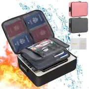 Wohlsen Fireproof Document Bag File Storage Box with Code Lock Large Capacity Mu