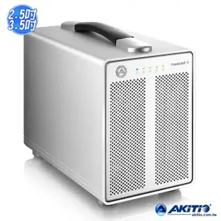 【AKiTiO 艾客優品】雷霆戰艦 3(3.5 吋與2.5吋共用 硬碟/SSD 四槽外接盒 Thunderbolt3 介面)