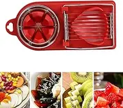 2in1 Egg Slicer Cutter Upgraded - Stainless Steel Egg Separator Tools for 2 Slicing Styles Dual Hard Boiled Eggs Dicer Salad Slicer Egg Fruit and Vegetable Slicer Tool (Red)