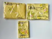 NEW Double FITTED FLAT SHEET Pair PILLOWCASES UTICA Vintage Yellow Retro FLOWERS