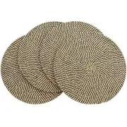 Set of 4 Round Jute Placemats for Table, Woven Chargers for Plates, Indoor,