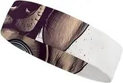 [YKLBV] Moisture Wicking Headbands for Men and Women Purple Flower Butterflies Sports Sweatband for Tennis Basketball Running Gym Working Out