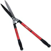 TABOR Tools B212 Extendable Hedge Shears for Trimming Borders Boxwood Decorative Grasses and Bushes. 25+ 8 Hedge Clippers with Wavy Blade and Long Telescoping Power-Lever Steel Handles.