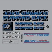 Diamond Back - 1984 Formula One - BLUE - for chrome frame decal set - Old school