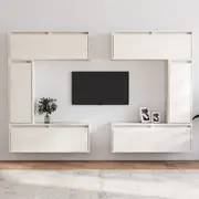 vidaXL TV Cabinets 6 pcs White Solid Wood Pine