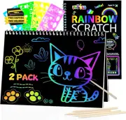 Arts and Crafts for Kids Ages 3-5-10 Girls Boys,Rainbow Scratch Paper Art Notebo
