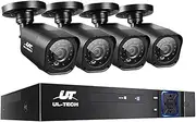 4pcs Bullet Camera,1080p HD 8C Security IP Camera System with 20m Night Vision,Powerful 5-in-1 DVR,IP66 All-Weather Design,Easy Remote View,Motion Detection,Email Alarm for Outdoor or Indoor