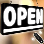 LED Open Sign for Business, 24"x12" With Remote, IP54 Waterproof Extra Bright...