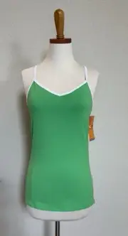 Champion Size M Bright Green Duo Dry Stretch Top Built In Bra Dopamine Style NWT